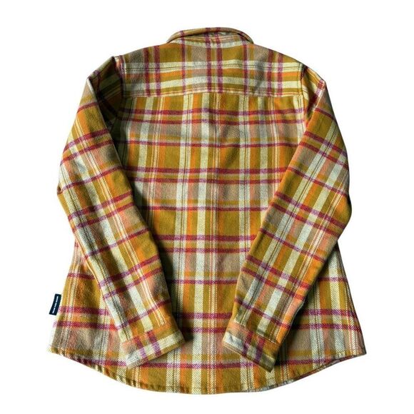 Cotopaxi Mero Flannel Button Down Shirt Unisex size S Yellow Orange Amber Plaid - Picture 4 of 10